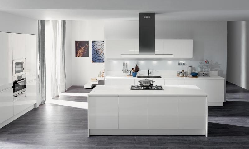 masca laccata modern white kitchen