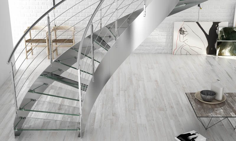 Curved staircases, curved stairs, spiral stairs, custom made staircases, custom staircases from Italy, wood steps, glass steps, wooden stairs