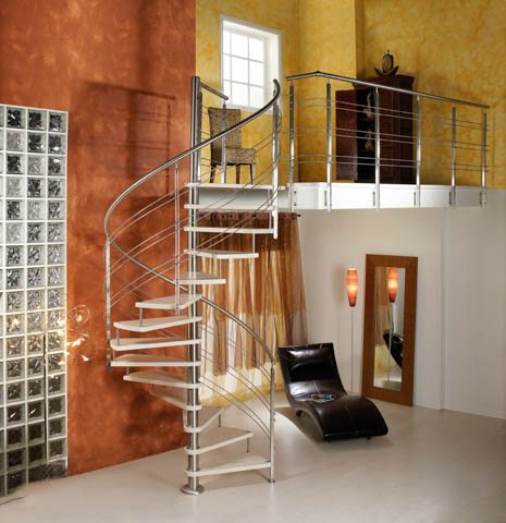 Spiral stairs, spiral staircases, curved staircases, curved stairs, custom made staircases, custom staircases from Italy, wood steps, glass steps, wooden stairs