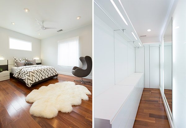 modern bedroom and closet