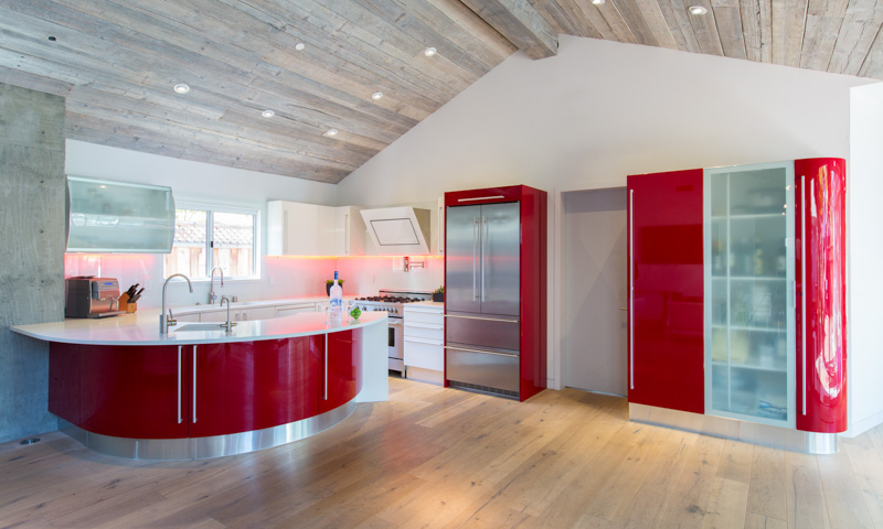 Red Glossy Los Altos Kitchen & Bathrooms