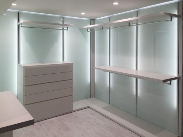 LED lighting behind the wall panels and new laminate flooring from Skema