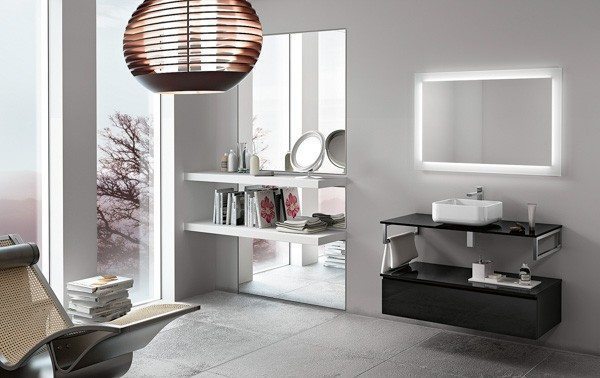 black and white bathroom