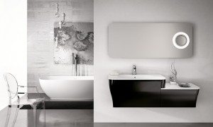 black and white bathroom