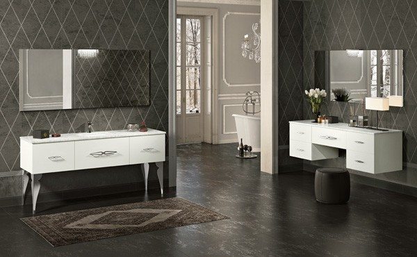 black and white bathroom