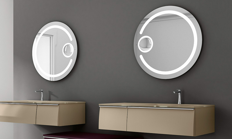 modern bathroom mirrors and lamps