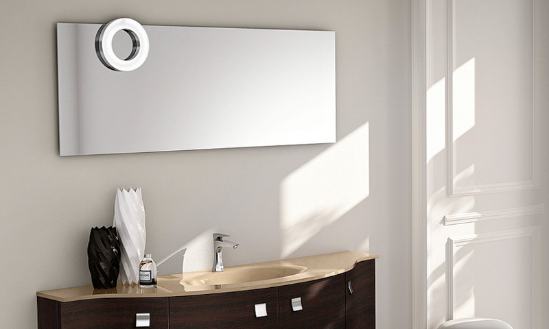 modern bathroom mirrors and lamps