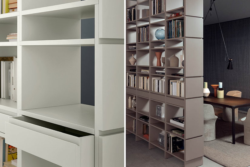 Freestanding bookcases are great for designing a home office.